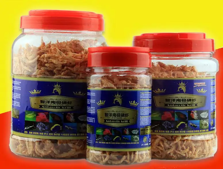 2017 New 1200ml/2000ml/3000ml Freeze Dried Shrimp Krill Fish Food Aquarium Freeze Dried Fish