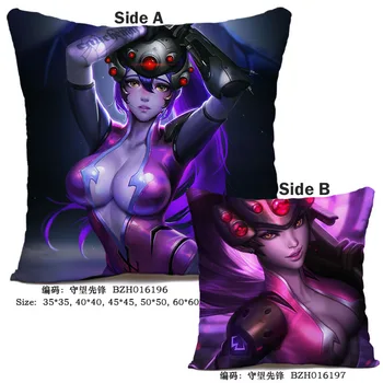 

WOW!! 45*45cm Overwatches Pillow Cushion cute OW Mercy Mei Widowmaker silk pillow Double-sided Solf Car Covers pillow case gifts