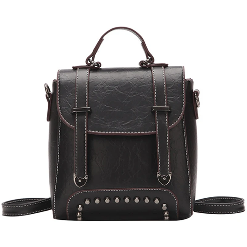 

Fashion Backpack Lady Mini Leather Backpack Female Solid Color Small Shoulder Bag Girl's School Bag