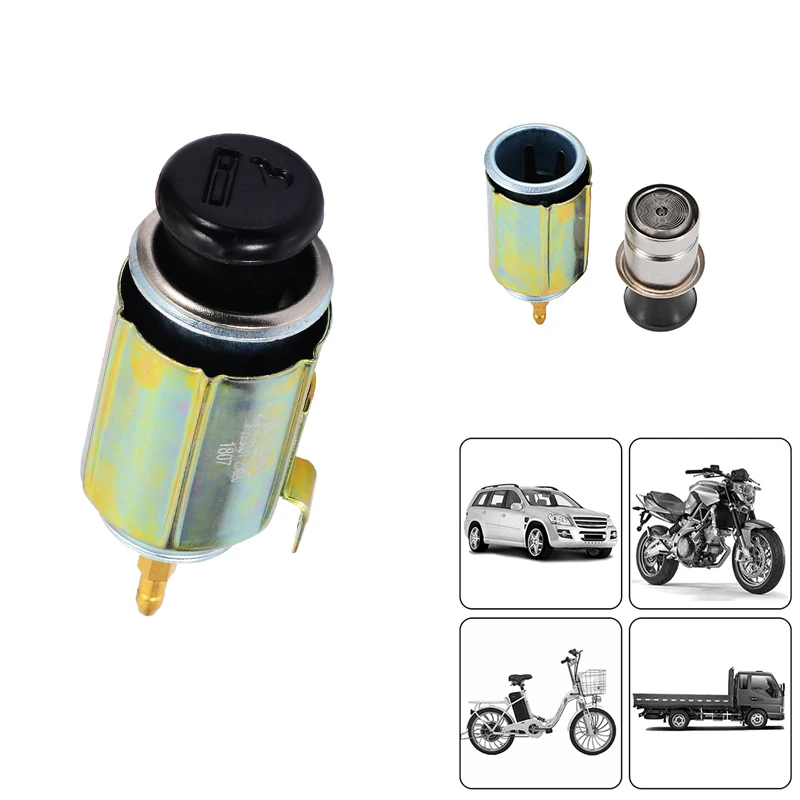 

12V Universal for Car Motorcycle Cigarette Lighter Head+Socket Assembly + Power Cord Car Cigarette Lighter for Car Accessories