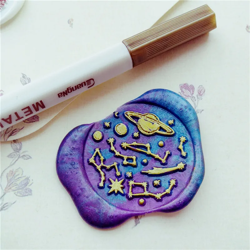 

Galaxy Wax Seal Stamp, planet Wedding invitation seal,Astronomy Saturn birthday party favor, gift for science lover