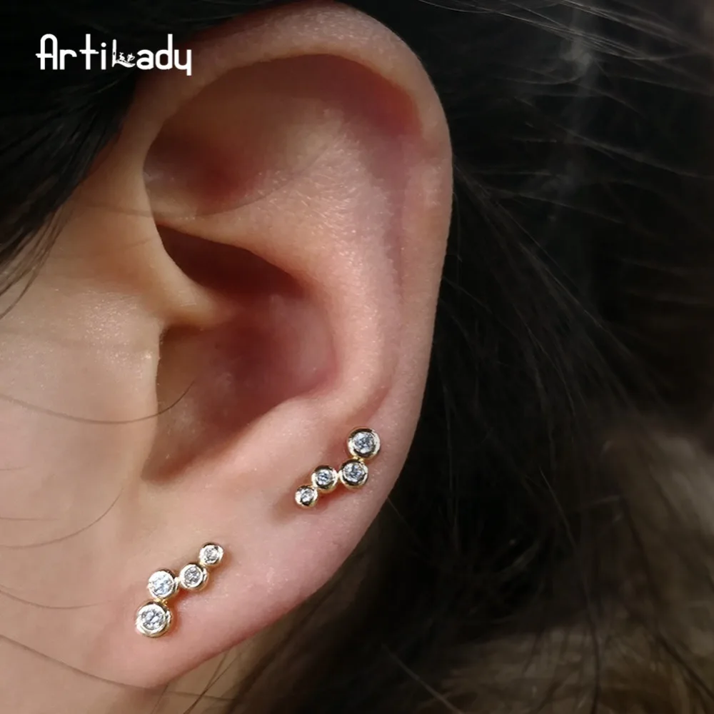 minimalist climber earrings