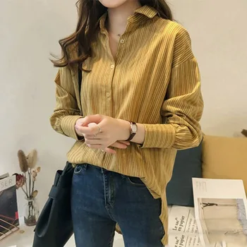 

Women Striped Long Sleeve Blouse Loose Female Shirt Casual Ladies Office Blouses Top Blusas