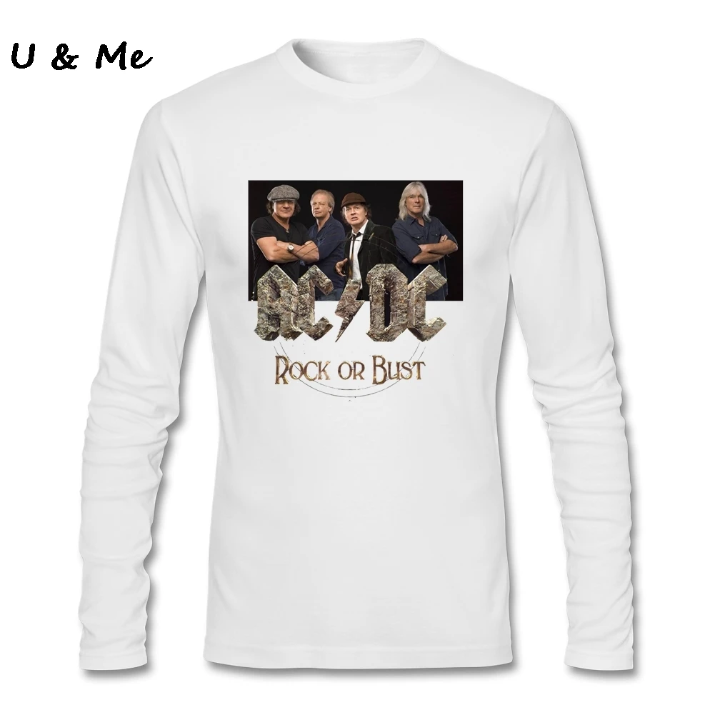 HU& GH футболка для взрослых повседневная одежда AC DC рок или бюст Футболка мужская футболка с музыкой рок с длинными рукавами костюмы