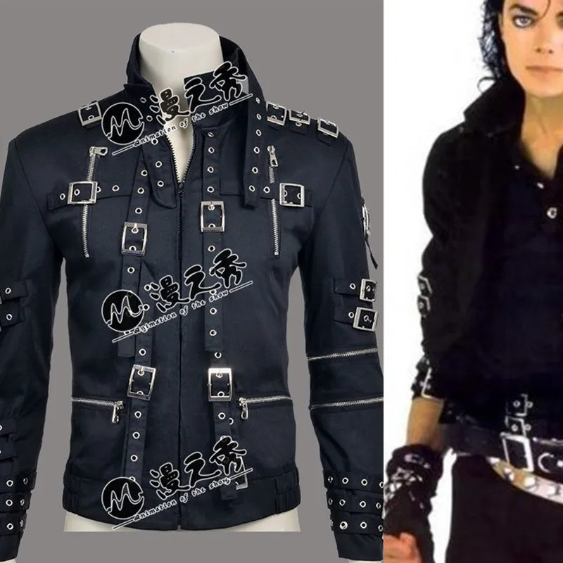 Редкий MJ Майкл Джексон панк рок стиль плохой тур черный хлопок и кожа заклепки