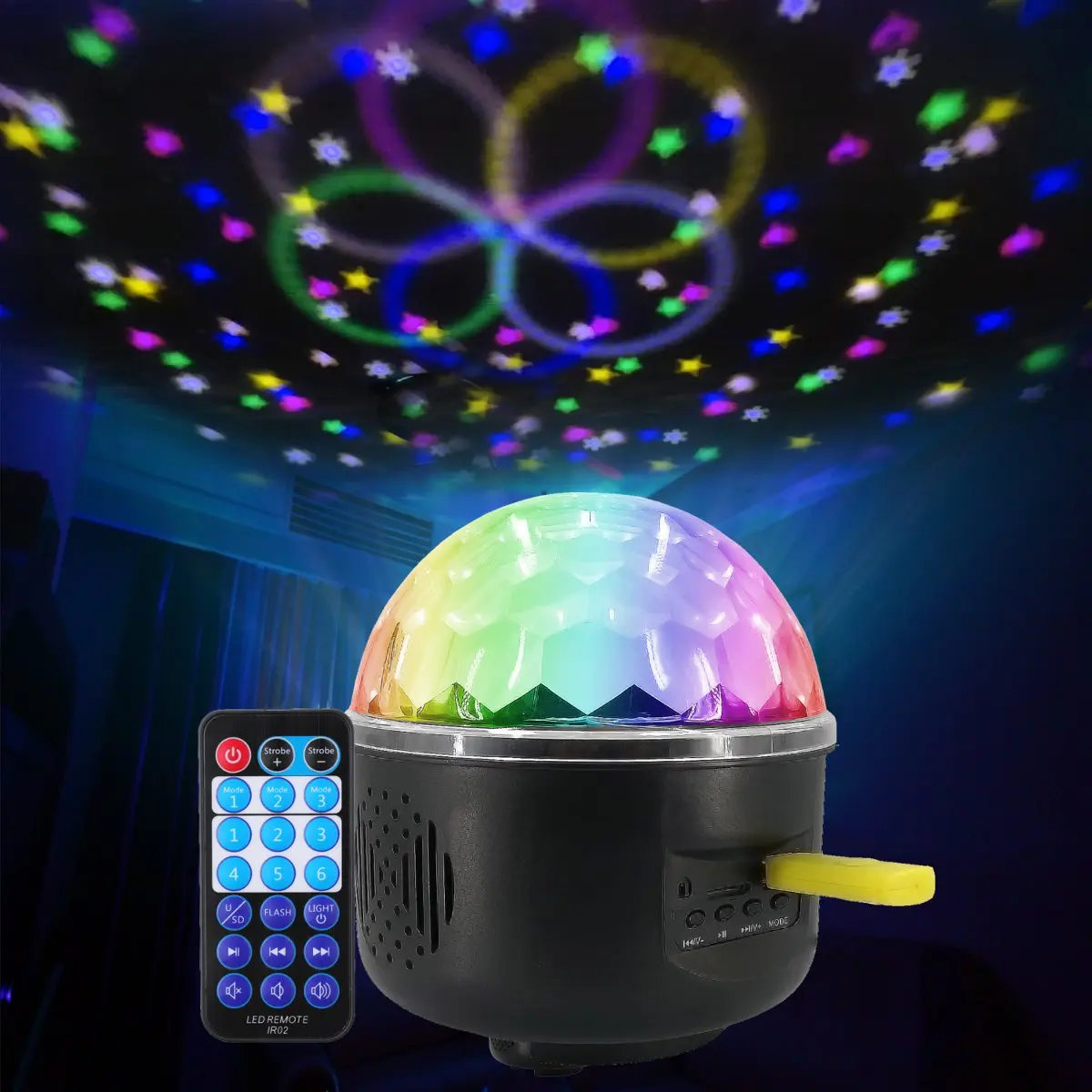 

10W Remote Control Projector Lamp LED Spotlights MP3 Music Rotating Player Home Laser Light Party Holiday Lighting Decoration