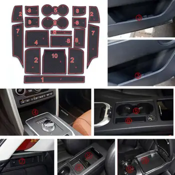 

18pcs Red Cup Mat Gate Slot Mat For Land Rover Discovery Sport 2015(Low)