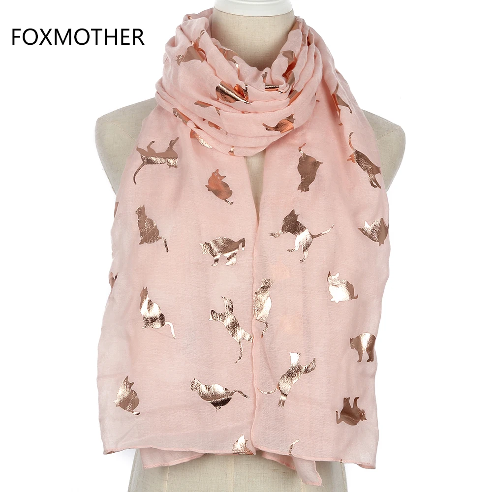 Женская шаль FOXMOTHER блестящая золотого и металлического цвета в розовом сером