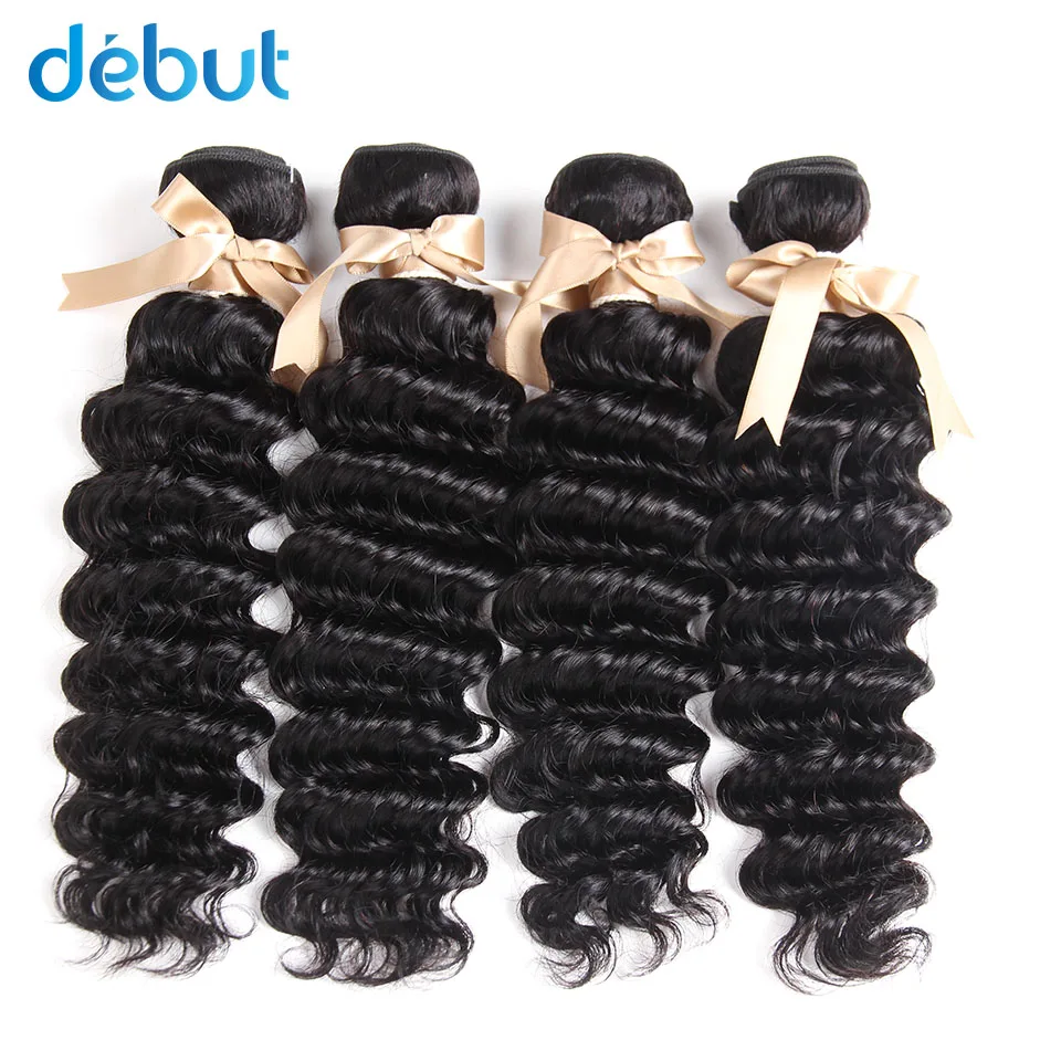 

DEBUT Malaysia Cheap Human Hair 2/3/4 Bundles Deep Wave Black Color Can Dyed 10-26 Inch Human Hair Bundles For Black women