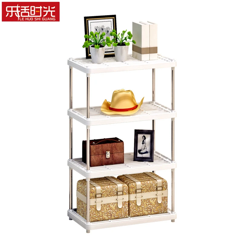 

Multi Tiers Plastic Storage Shelf Kitchen Storage Bathroom Organizer Sundries Holder Floor Assembled Home Office Shelf Furniture