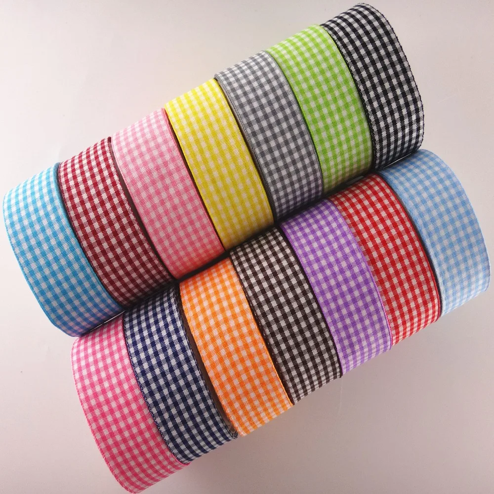 

DX18121601, 1" 25mm 50 yards grid lattice printed grosgrain ribbons gift packaging DIY handmade materials