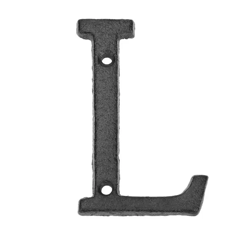 L Iron Letters Alphabet Craft Cast House Sign Doorplate DIY Cafe Wall Decoration Metal Ornament - Цвет: L