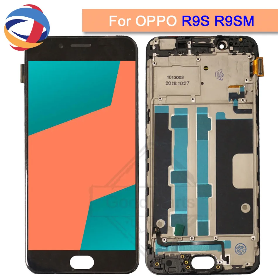 

100% Tested For 5.5"Oppo R9S LCD Screen display+touch panel screen Digitizer For Oppo R9S R9ST R9SM Assembly with frame