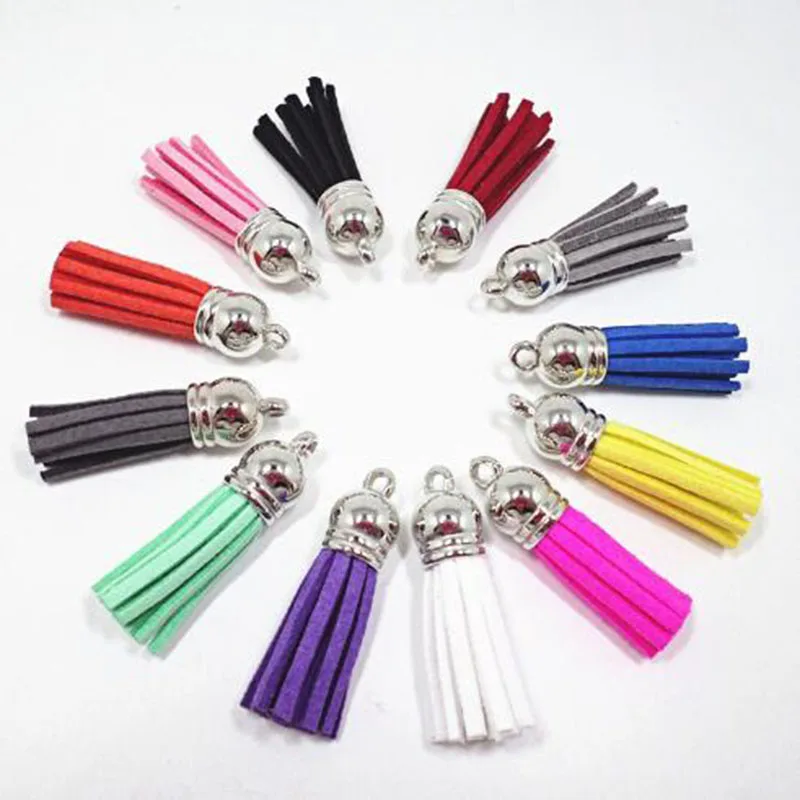 

50pcs 3.8cm Tassel Vintage Leather Tassels Fringe for Purl Macrame DIY Jewelry Keychain Cellphone Straps Pendant