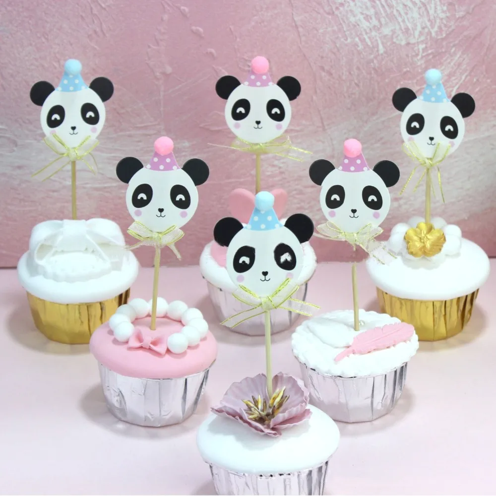 24 шт. вечерние украшения для торта панда день рождения товары для украшения торта детский душ украшения принадлежности для детей