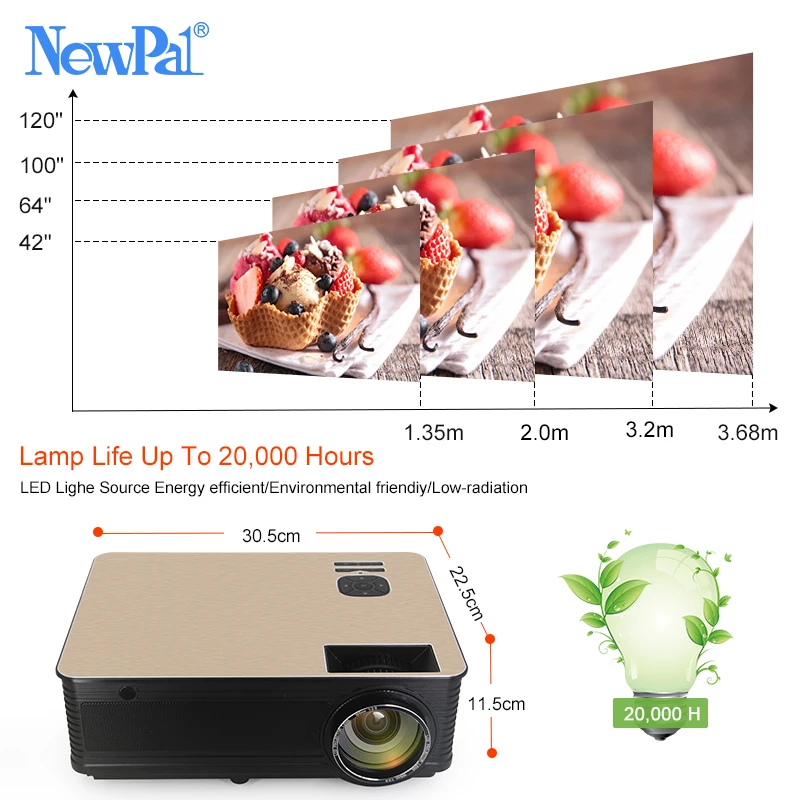 TD86 проектор Newpal 4000 люмен Full HD 1280*800p домашний кинотеатр (Android 6 0 wifi опционально) с VGA