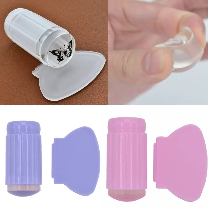 Hot Sale!! Clear Jelly Sticky Stamper Nail Art Silicone Marshmallow &amp Scraper Stamp Tool | Красота и здоровье