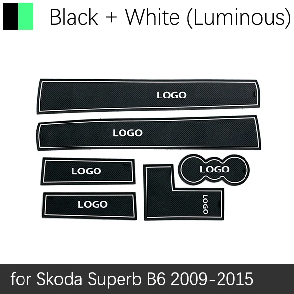 Противоскользящий резиновый подстаканник для Skoda Octavia a5 a7 2 3 Superb B6 B8 2 3 Fabia 2 2012 аксессуары наклейки - Название цвета: White Superb 09-15