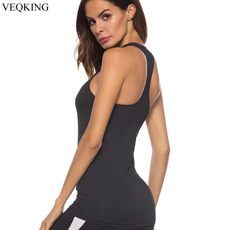 S-2XL спортивный жилет VEQKING для йоги Женский облегающий топ фитнеса и занятий