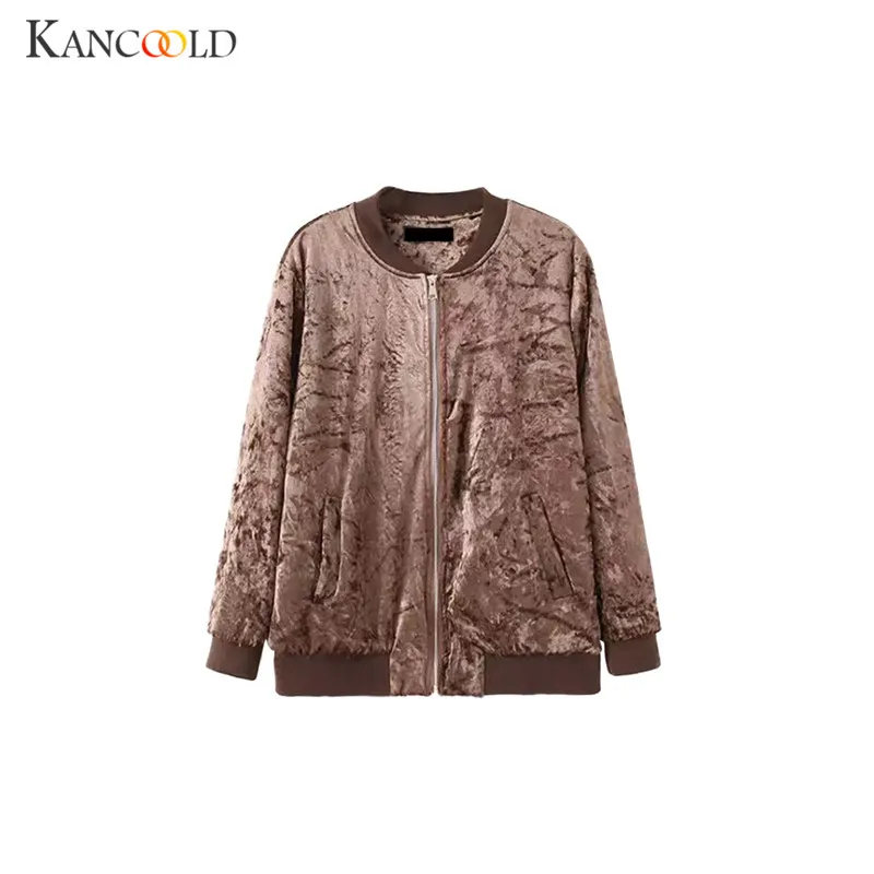 Jackets bomber jacket solid coat Zipper winter bombers jacket new coats women Long Sleeve Cardigans Ladies Outwear Jackets NO20A