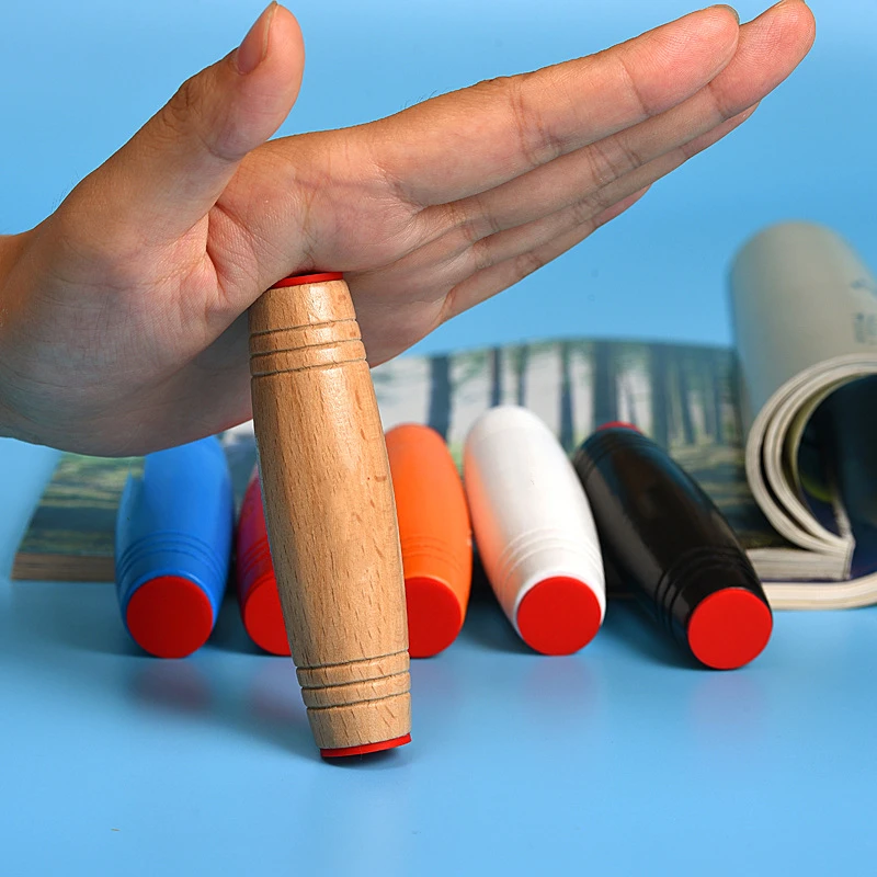 

2019 wooden fidget hand spinner anti-stress funny stress reliever flip stick hand decompression Toy for Stress Solid color