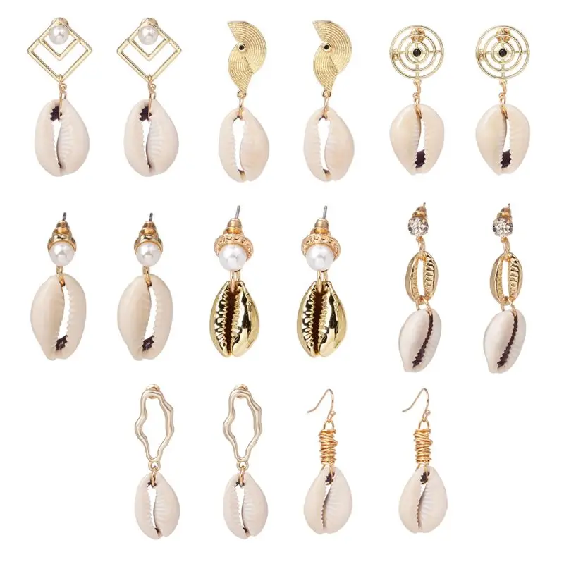 

New Designs Handmade Shell Conch Drop Earrings Women Statement Trendy Dangle Earring Wholesale Factory Jewelry Gift Vacation