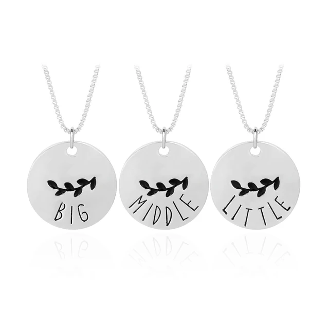 leaves branches big middle little bff necklace for 3 round statement 3 letter snake