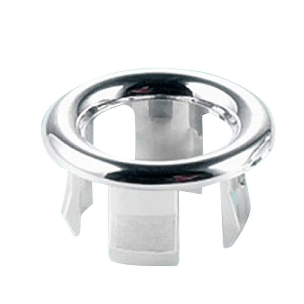 Bathroom Basin Sink Overflow Trim Ring Chrome Hole Cover Cap Round