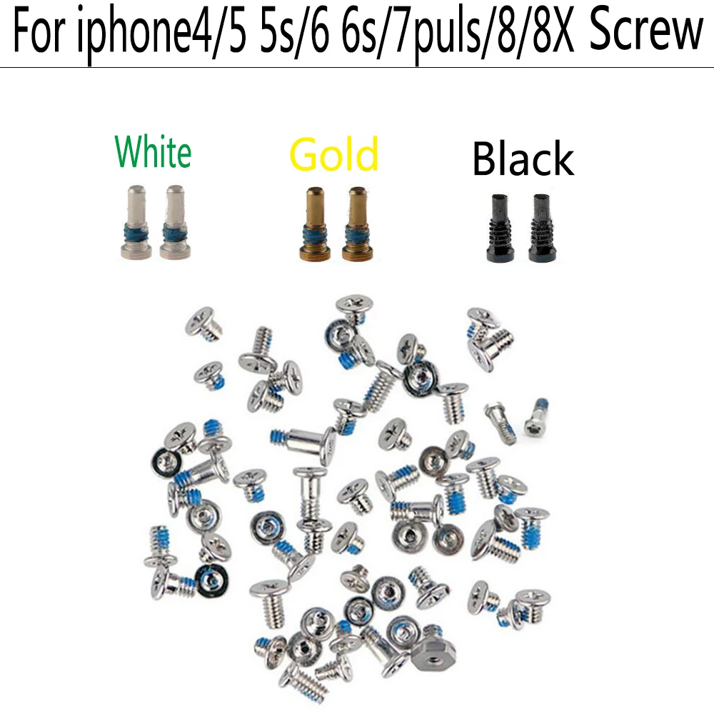 

Complete Kit Screw with 2 Bottom Dock Replacement for iPhone 6 Screws 4 5 6 7 8 8x Full Set Repair Bolts Mobile Accessories