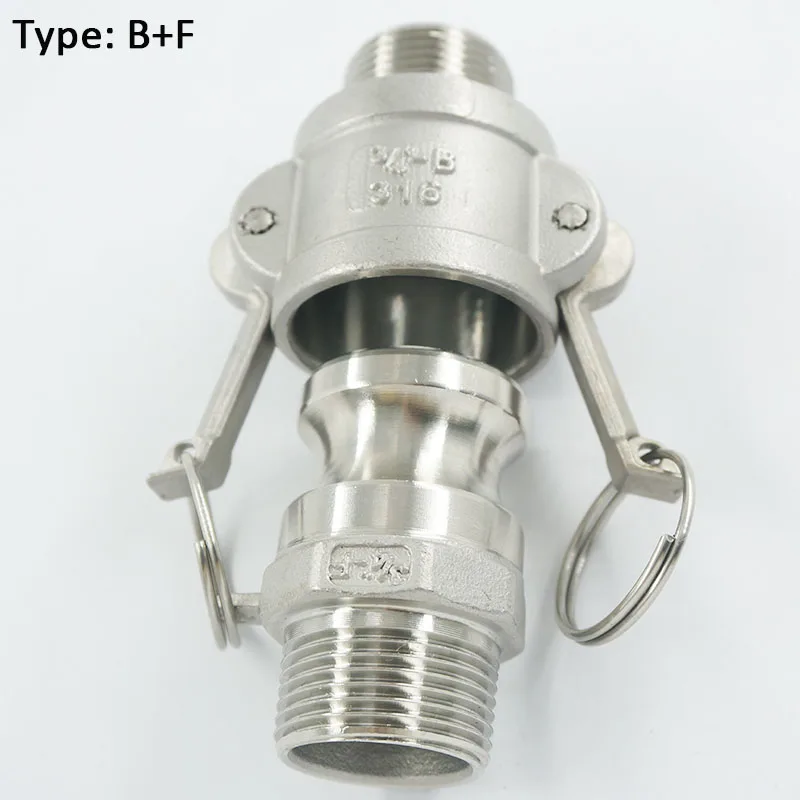 

1 1/2 " Type B + F Quick Camlock Adapter Stianless Steel 304 Coupler