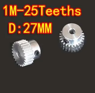 

3pcs 1M-25T Metal aluminum alloy precision spur gear-Hole d:6mm Freeshipping