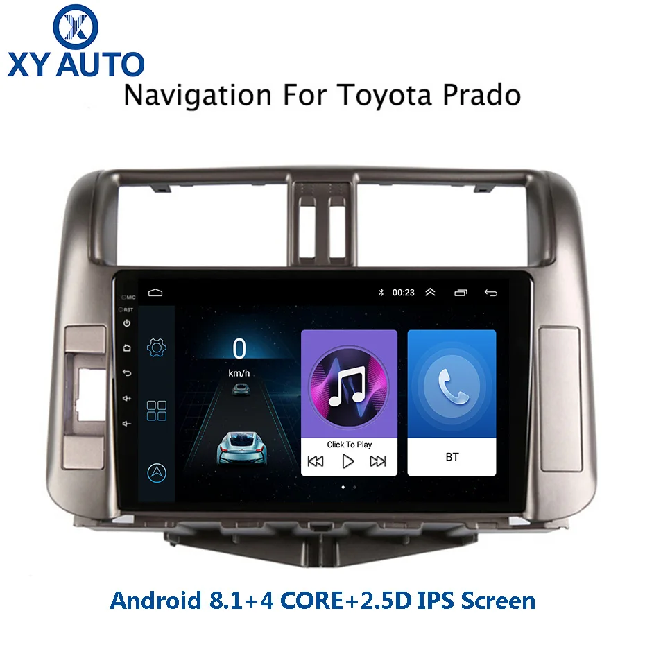 Best Hot sale 9 inch 2.5D IPS HD multi-touch screen Android 8.1 NAVI for Toyota PRADO 2009-2013 with Bluetooth USB WIFI support SWC 0