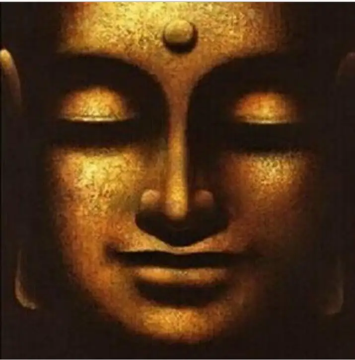 Thai Style Golden Buddha Face Canvas Wall Art Classic Asian Buddhist