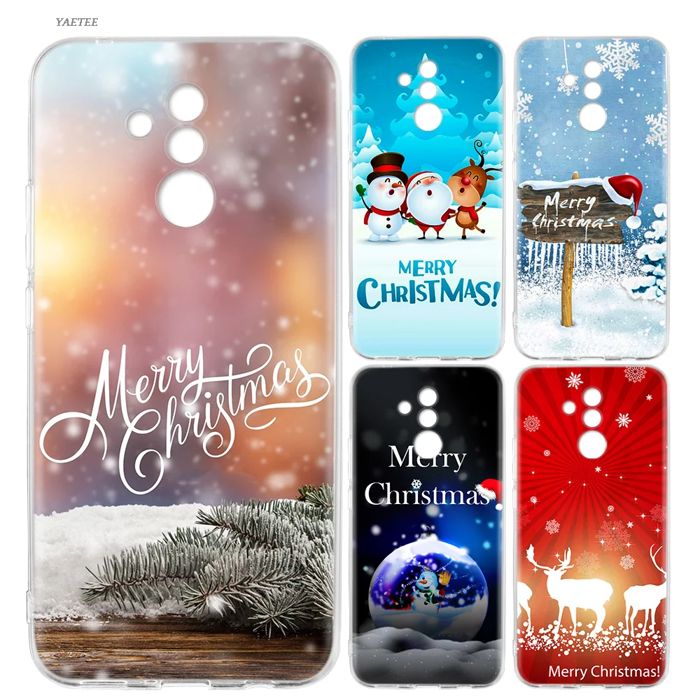 

Merry Christmas Snow Fashion Soft Case For Huawei P30 P20 Mate 20 10 Pro P10 P9 P8 lite Mini 2017 P Smart + Plus 2019 Cover