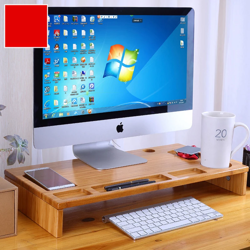 bilder für Bambus Monitor Stand Riser mit Speicherorganisator, Laptop Handy TV Drucker Desktop-Container bilder für Bambus Monitor Stand Riser mit Speicherorganisator, Laptop Handy TV Drucker Desktop-Container