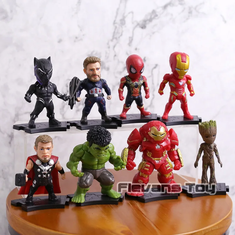 Avengers 3 Infinity War Action Figures Toys Iron Man Captain America Spiderman Hulk Black Panther Hulkbuster Thor 8pcs/set Avengers 3 Infinity War Action Figures Toys Iron Man Captain America Spiderman Hulk Black Panther Hulkbuster Thor 8pcs/set