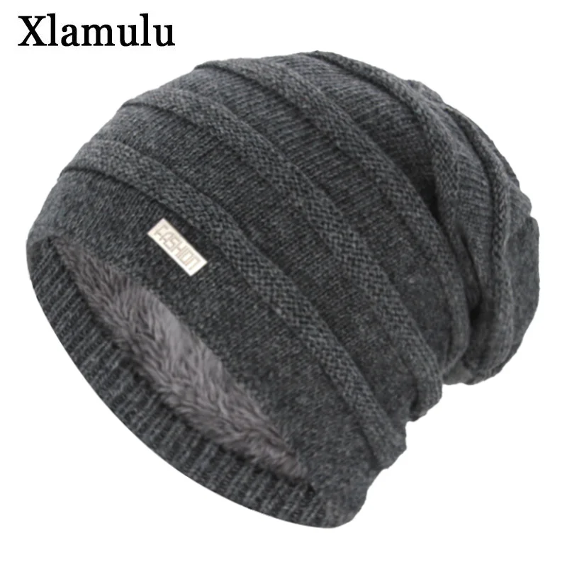 Xlamulu, новинка, Skullies Beanies, женская вязаная шапка, Зимние головные уборы для мужчин и женщин, бренд Gorros Bonnet, полосатая теплая шерстяная Мужская шапочка