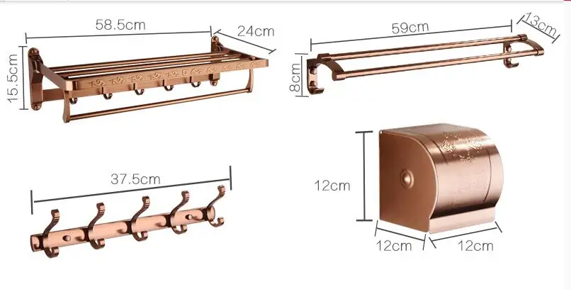 Европейский стиль из розового золота, для ванной вешалка для полотенец костюм из космоса алюминиевая фурнитура подвесной стеллаж для полотенец