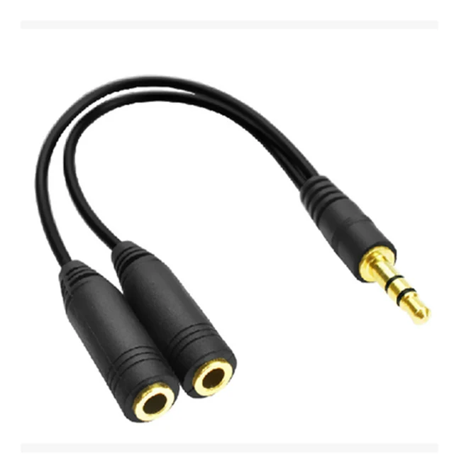 2pcs/lot 3.5mm computer headphone headphone socket one minute two audio adapter connector