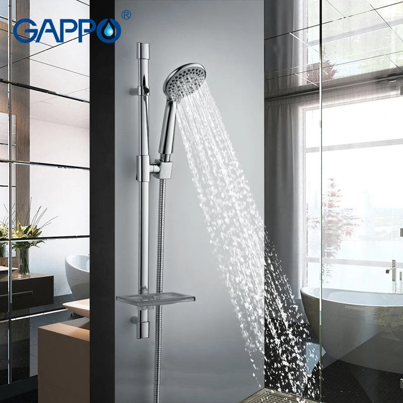

GAPPO Wall Mounted Shower Sliding Bar Adjustable Sliding Rail Set Chrome Plated ABS With Handheld Shower Head Bathroom Shower