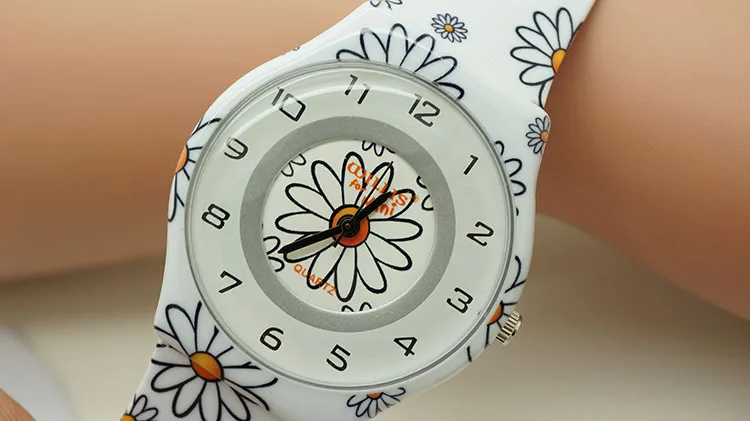 Новые willis мини цветы дизайн аналоговые женские водонепроницаемые часы для мальчиков и девочек детские часы 4589