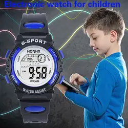 Детские часы Водонепроницаемый модная детская цифровой светодиодный Аналоговые Кварцевые сигнализации Дата спортивные наручные Детские