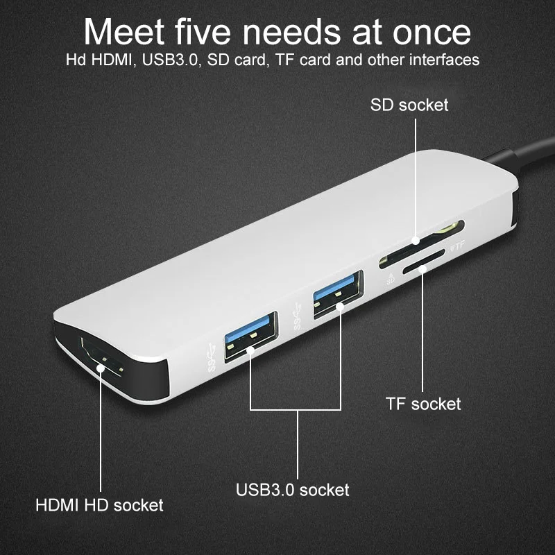 Кардридер 5 в 1 USB 3,0 четырехпортовый микро адаптер кардридер Micro USB OTG комбо высокая скорость Широкая совместимость стабильная