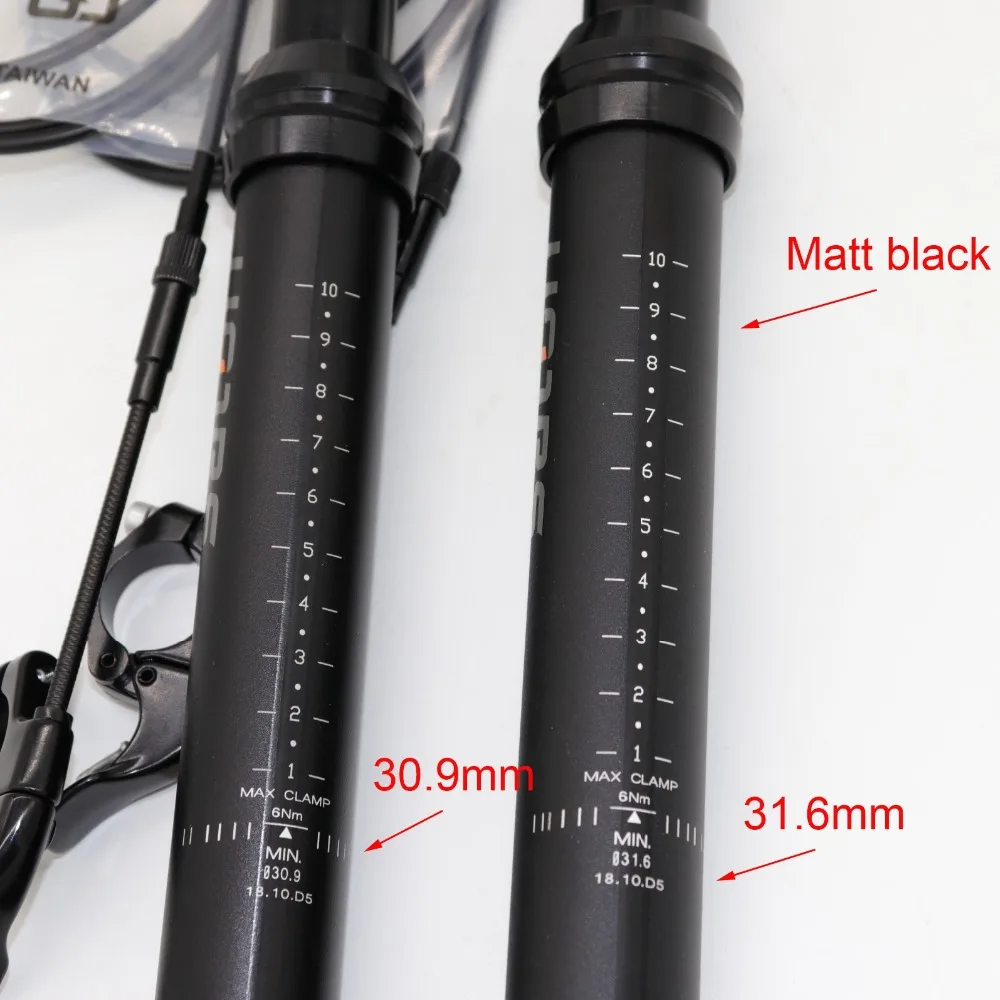 Cena Satori zakraplacz sztyca regulowana wysokość 150mm 125 mm sorata pro wewnętrzna zewnętrzna prowadnica kablowa 30.9 31.6mm pilot rower MTB post