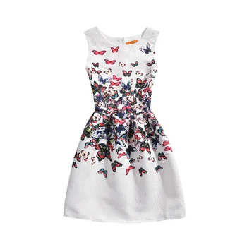 

BacklakeGirls Holiday Summer Beach Butterfly Dress Teenager Girls Printing Children Sleeveless Dresses Many Patterns Available