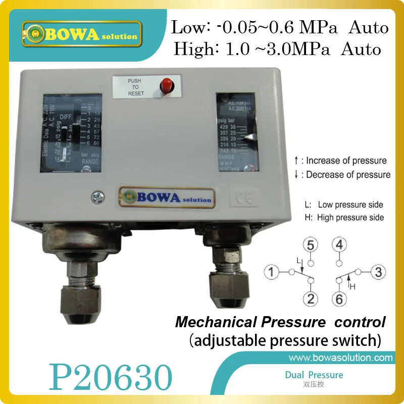 Mechanical autoreset dual pressure controls for start or stop air