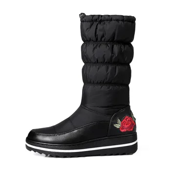 

Cotton fashion waterproof snow boots women's knee high boots wedges winter booties platform thigh high boot