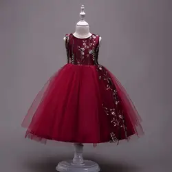 CAILENI/2018 детское торжественное платье принцессы с вышивкой для девочек, элегантное праздничное рождественское платье для дня рождения