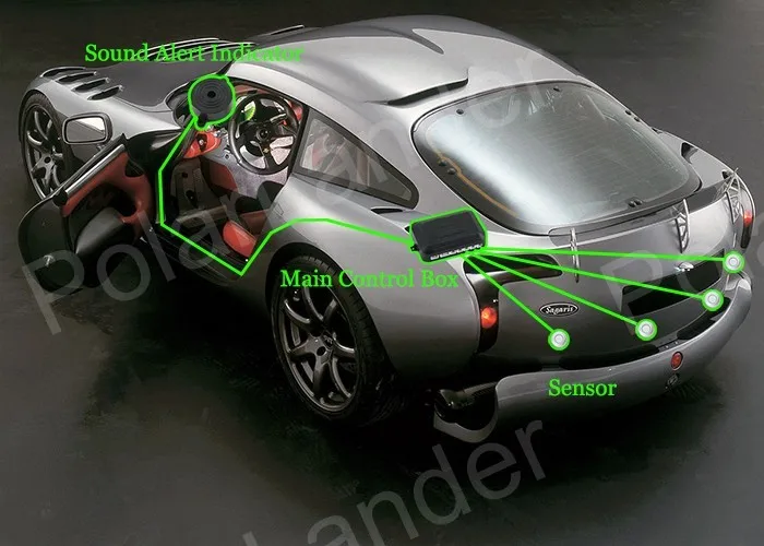Система парковки автомобиля с радаром 12 В 9 цветов ЖК дисплей 4 датчика|parking sensor kit