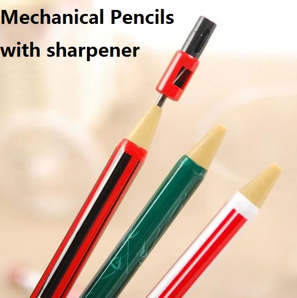 

1pcs/lot 2B Press Automatic Pencil Tricolor Pencil With Sharpener Drawing Pencil Non-Toxic Papeleria School Office Supplies